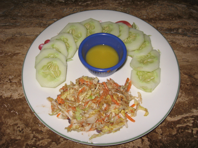 Thai Slaw, Cucumbers, Honey-Dijon Dressing